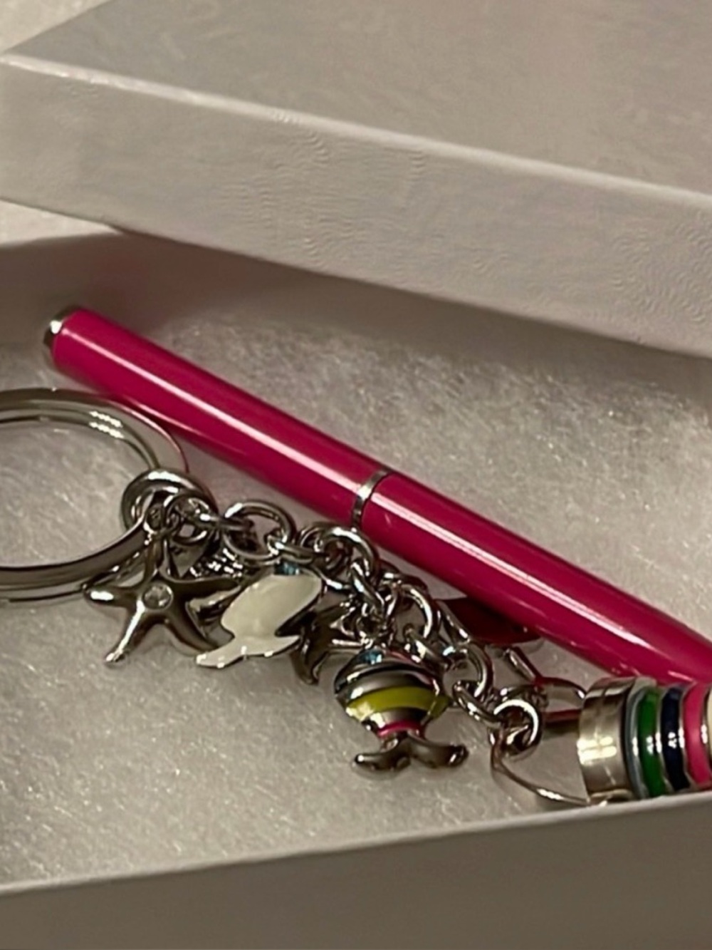 Coach Pink Charm Pen Keychain - Women's Accessory